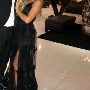ASOS Dresses - Maxi black gown slit tule dress ASOS Dresses - Maxi black gown slit tule dress